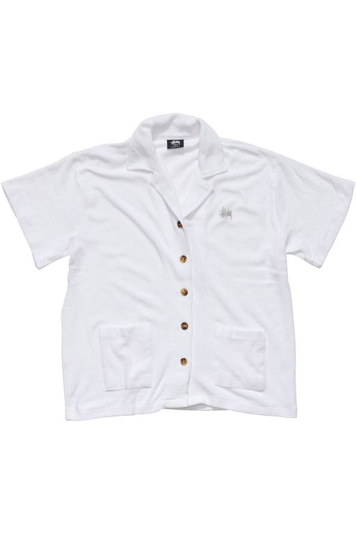 Stussy Womens Havana Terry Shirt Leisure Sets White - NSBEP3516